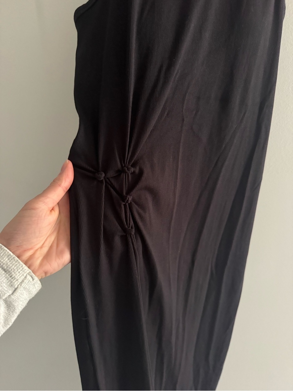 Athleta Black Sleeveless Knot-Detail Maxi Dress - Picture 3 of 7
